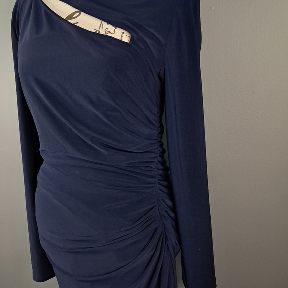 Lauren Ralph Lauren Evening Size 8 Navy Blue Floor Length Dress Embellished - Picture 5 of 9